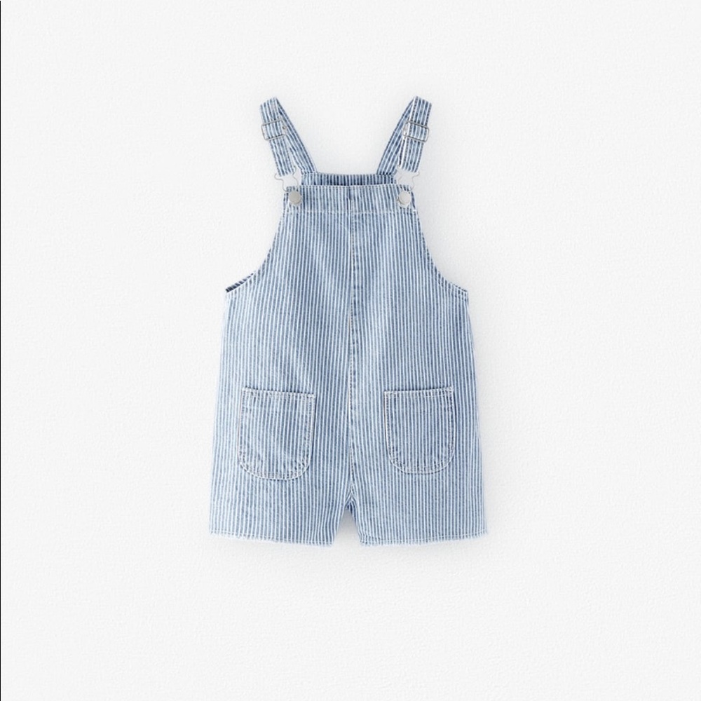 Zara Baby Girl Striped Overalls Size 4-5